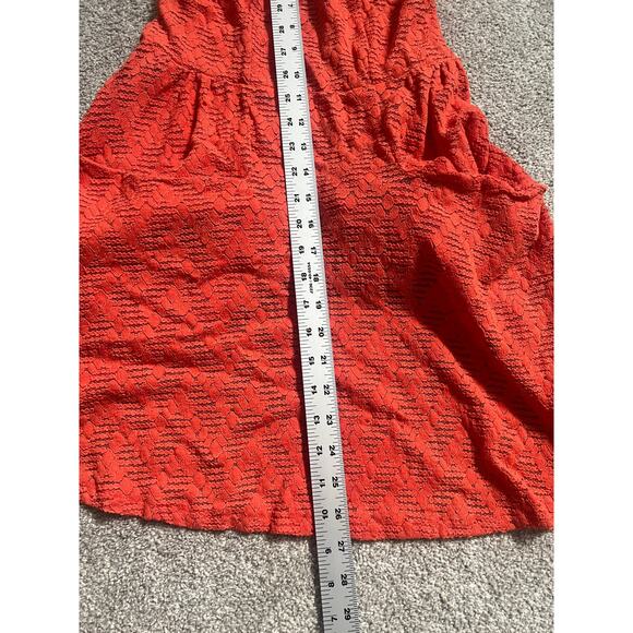 Free People Dress Womens Small Orange Sleeveless Pockets Short Y2K Boho Lace - Picture 7 of 7